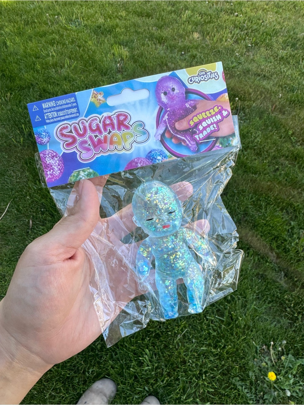 Sugar Swaps Baby Glitter Squishy Toy -Blue